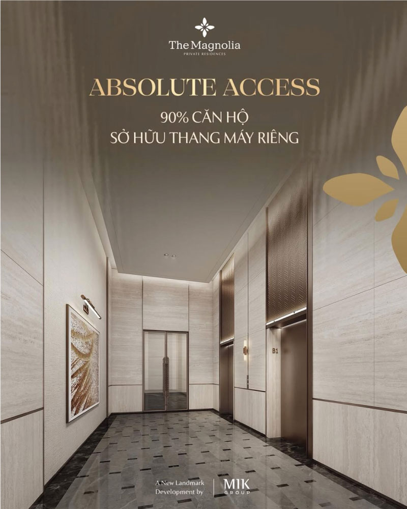 90% căn hộ The Magnolia sở hữu thang máy riêng